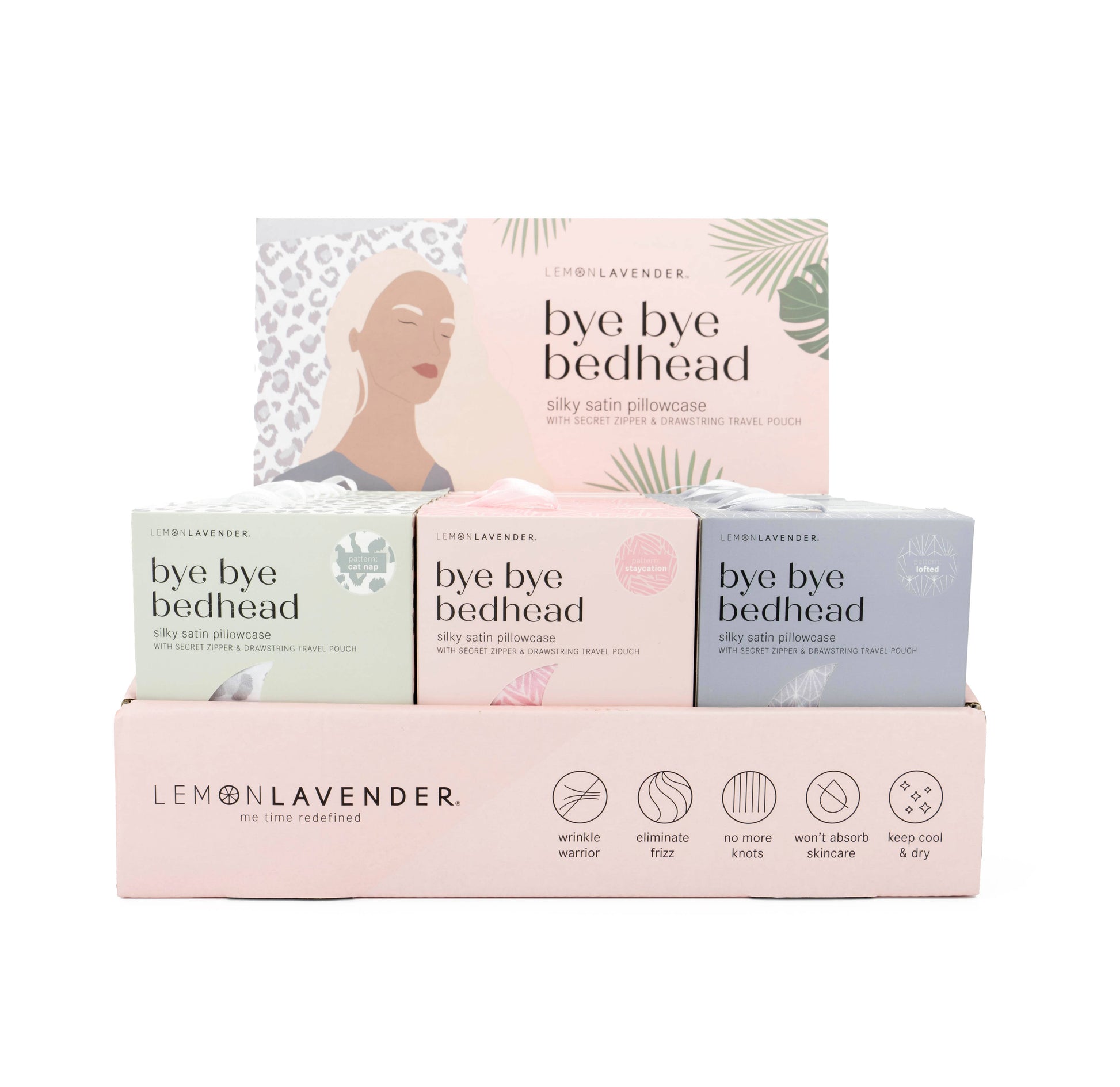 Lemon Lavender Printed Silky Satin Pillowcase Assortment - Jolie Femme Boutique