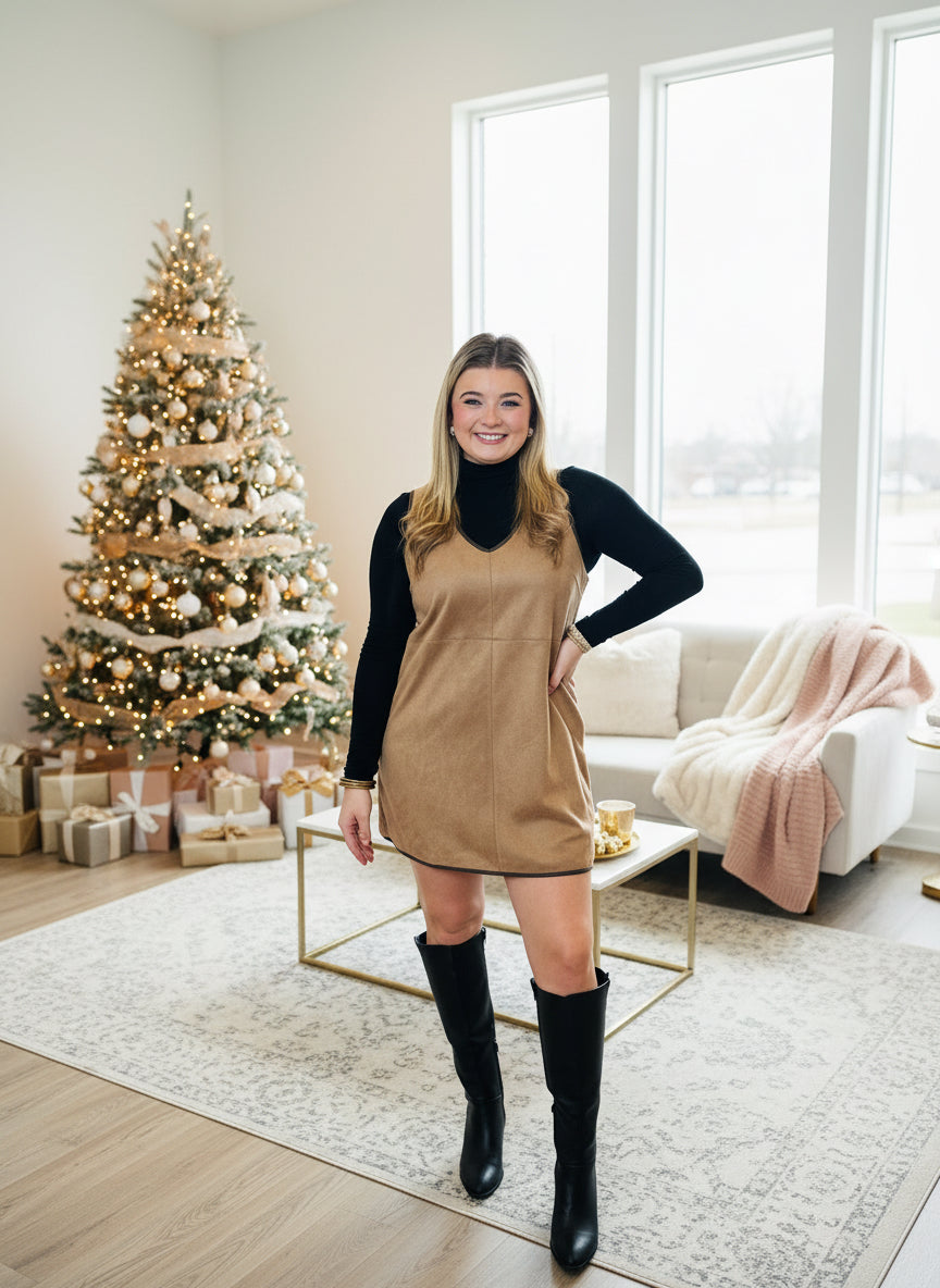 Black Essential Mock Neck Top