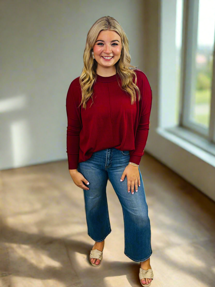 Long Sleeve HI-Low Sweater - Jolie Femme Boutique