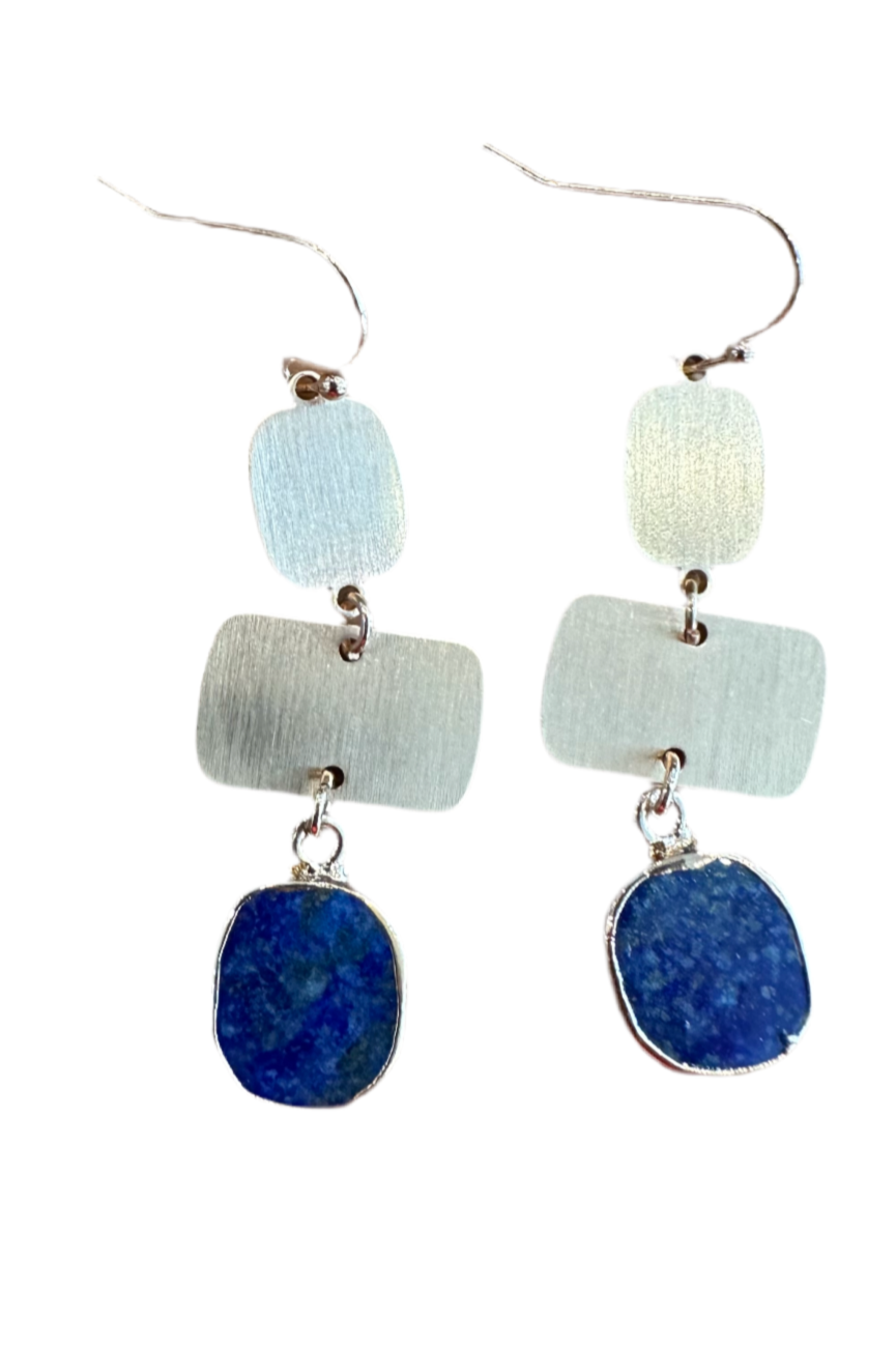 Drop Stone Earring - Blue - Jolie Femme Boutique