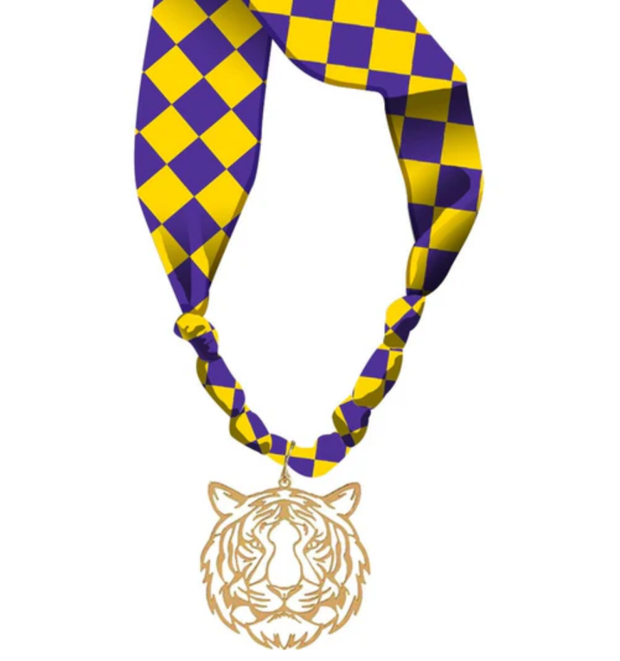 Gameday Yellow & Purple Scarf Necklace