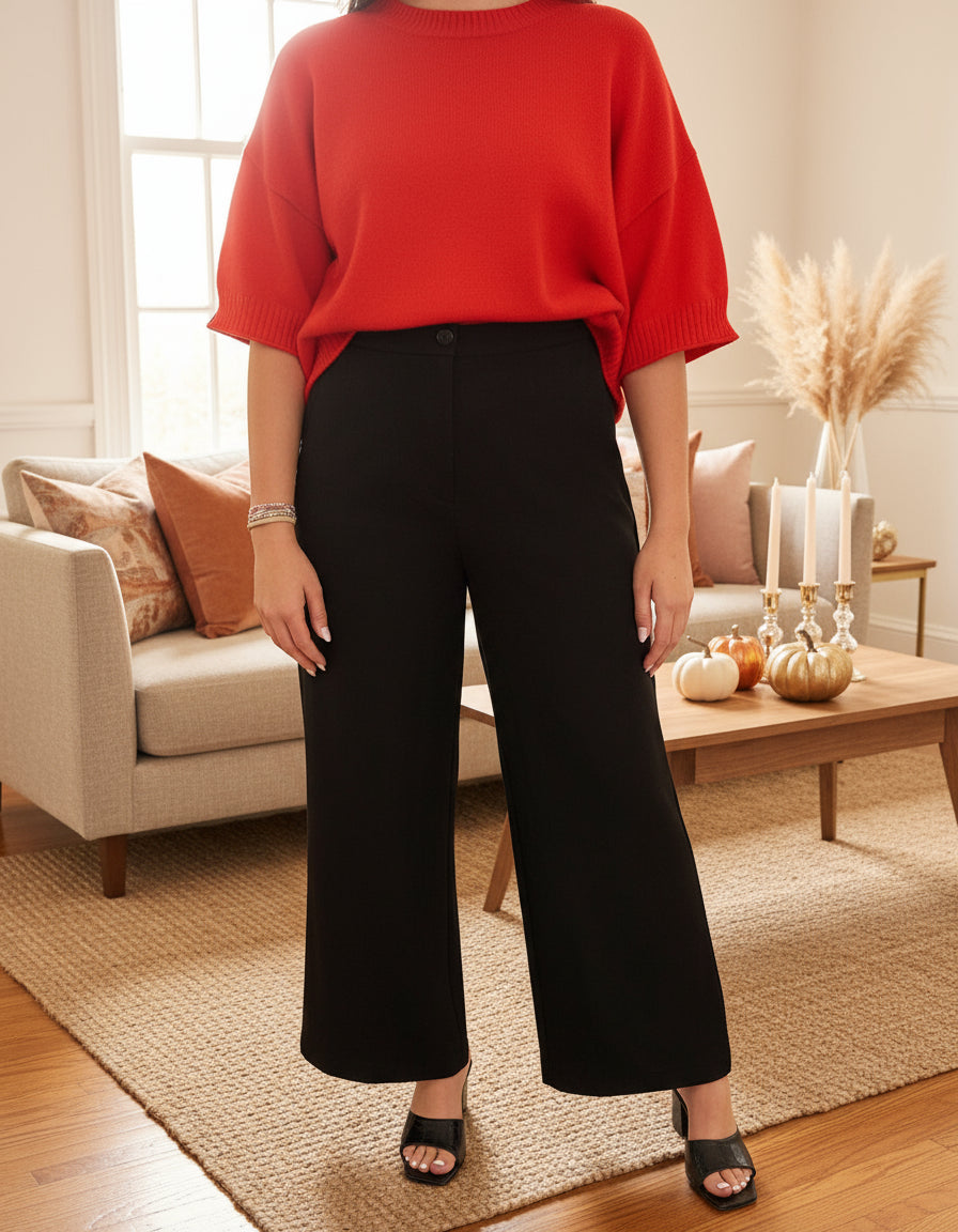 Black Wide Leg Trouser - Jolie Femme Boutique
