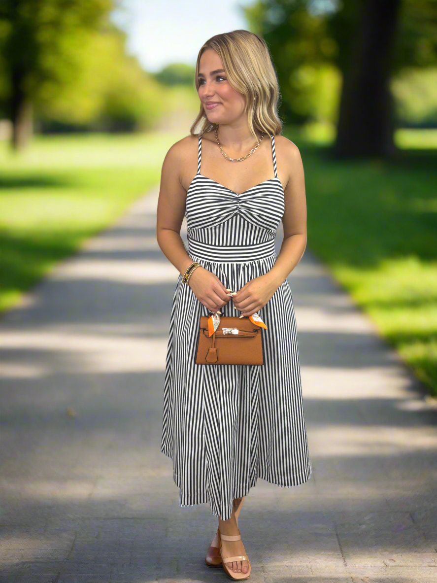 Seaside Stroll Striped Sweetheart Maxi Dress - Jolie Femme Boutique