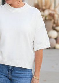 Ivory Raw Hem Top