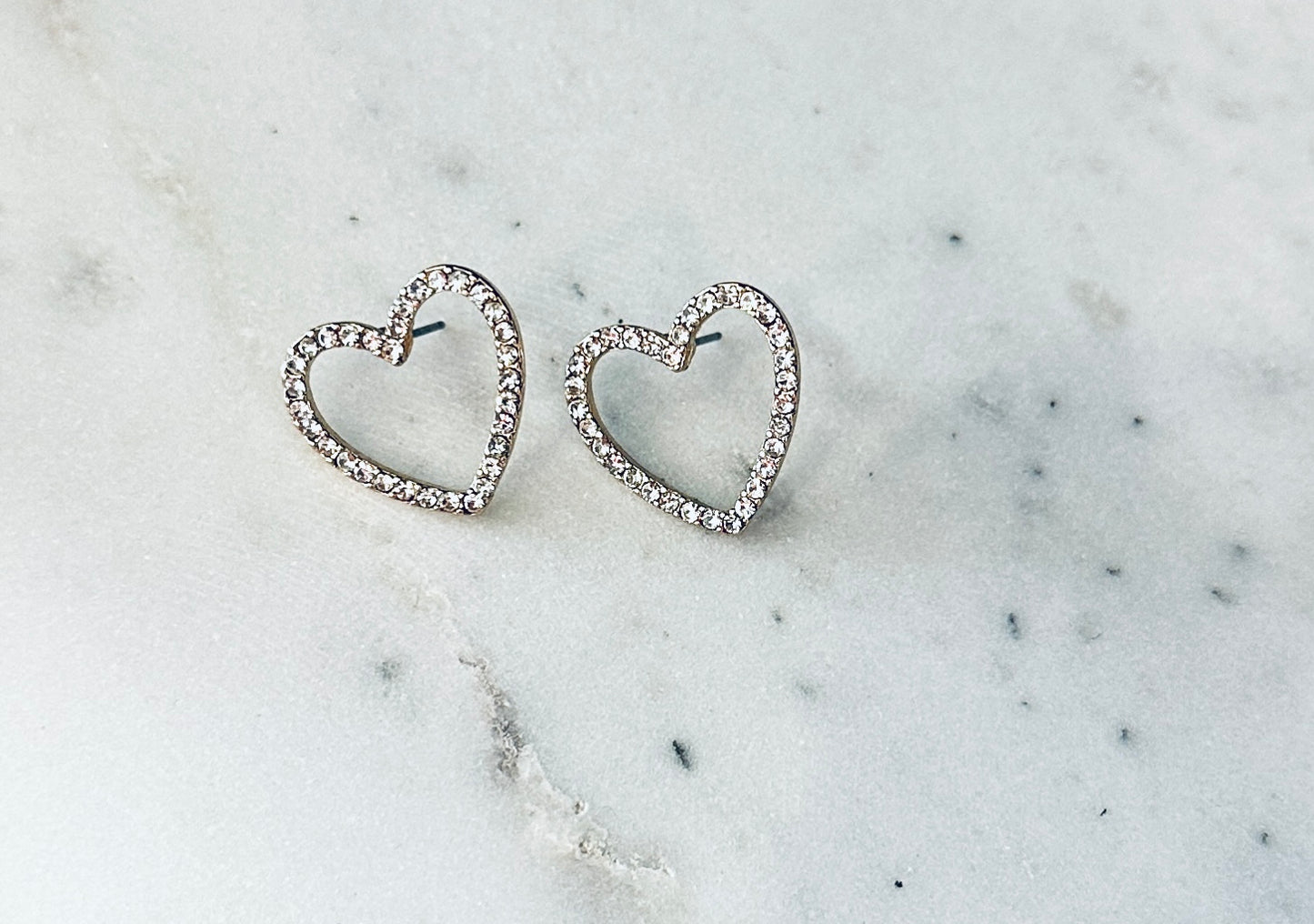 Heart Shape Clear Diamond Stud - Jolie Femme Boutique