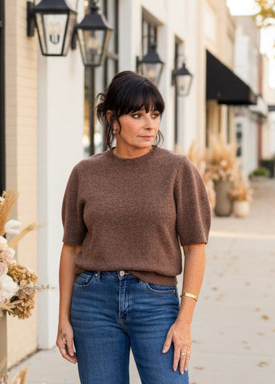 Rich Chocolate Short Sleeve Sweater