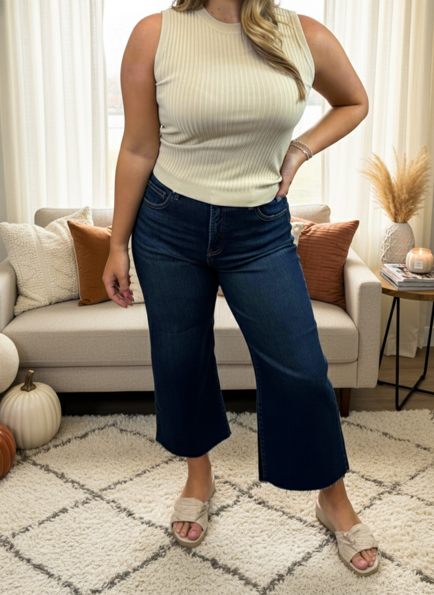 Light Khaki Ribbed Tank Top - Jolie Femme Boutique