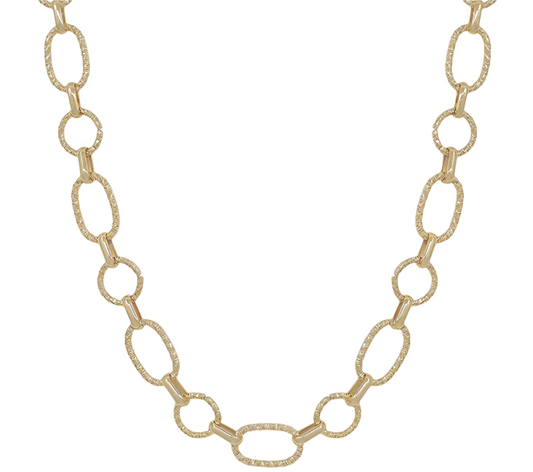 Gold Textured Open Circle Necklace - Jolie Femme Boutique