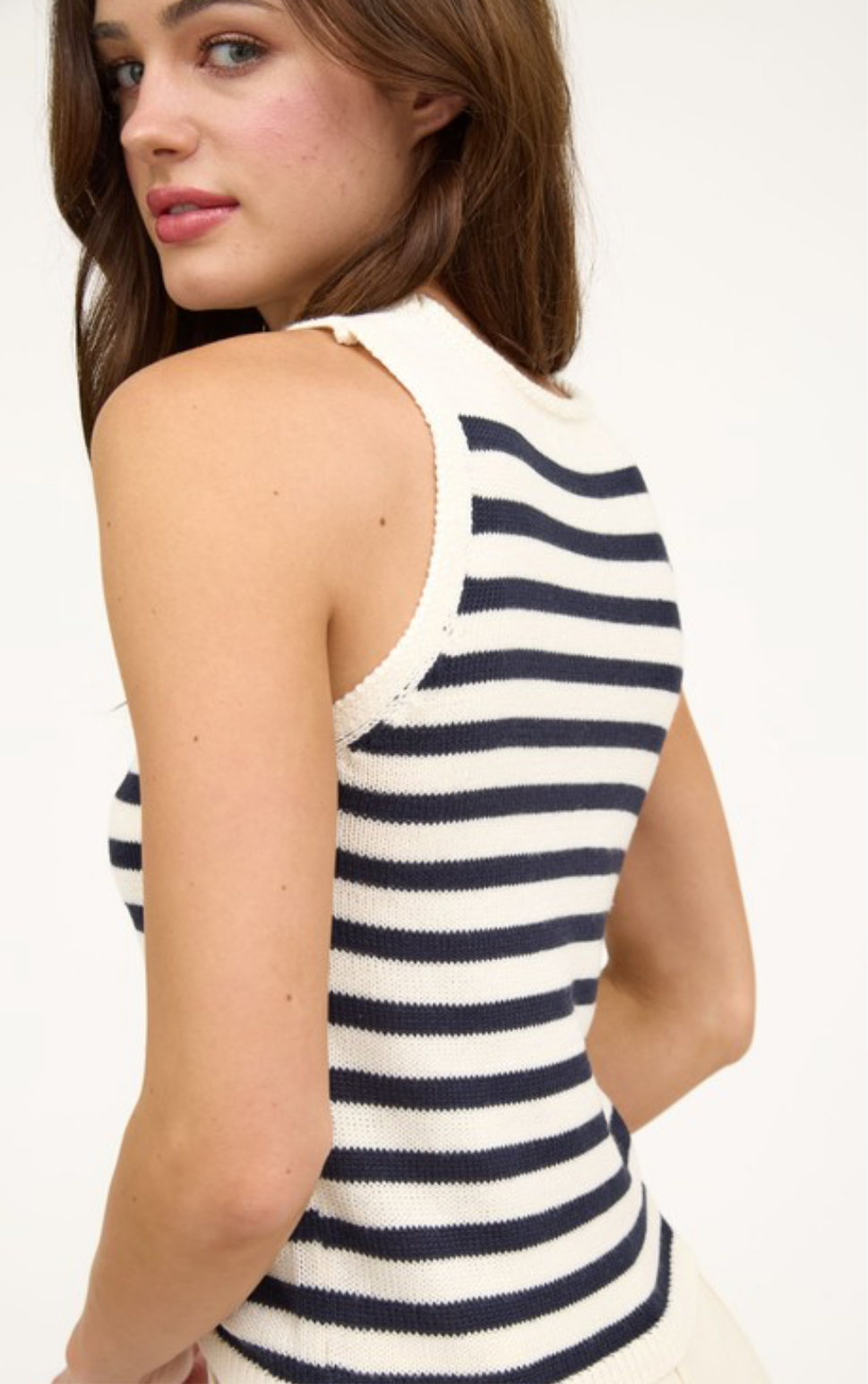Navy Striped Tank Top