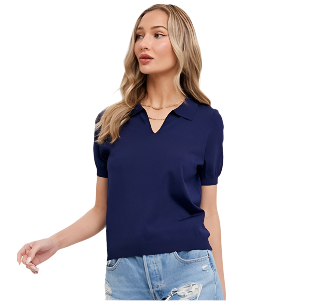 Essential Lightweight Polo Top - Jolie Femme Boutique
