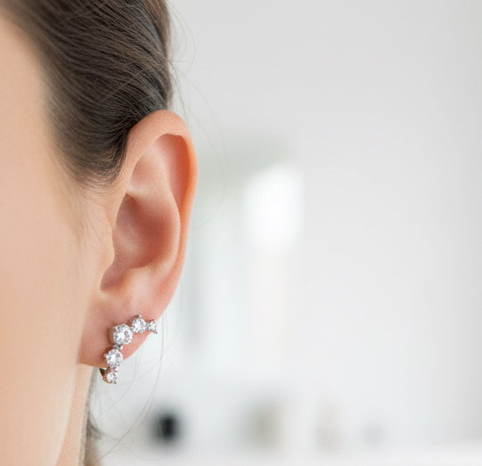 Rhinestone Huggie Stud Earring