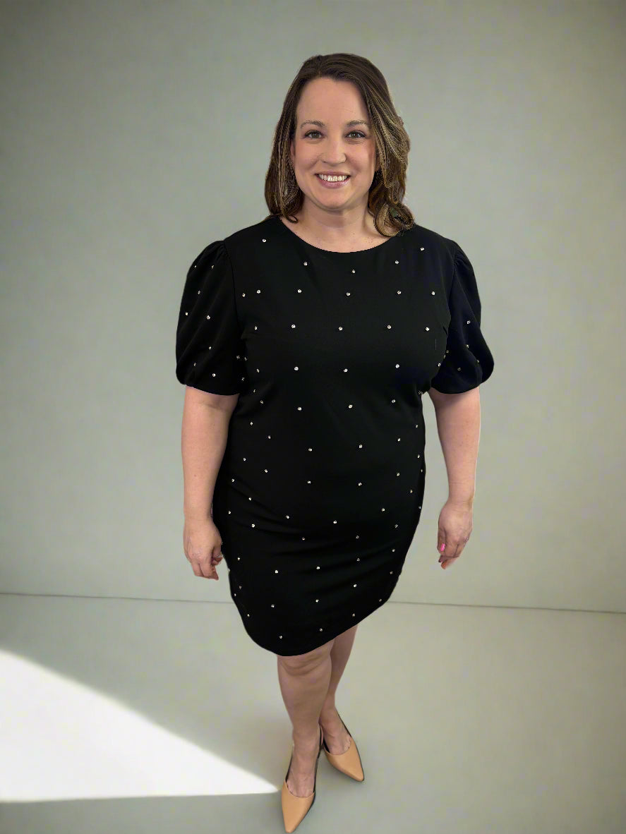 Plus Size Rhinestone Mini Dress - Jolie Femme Boutique