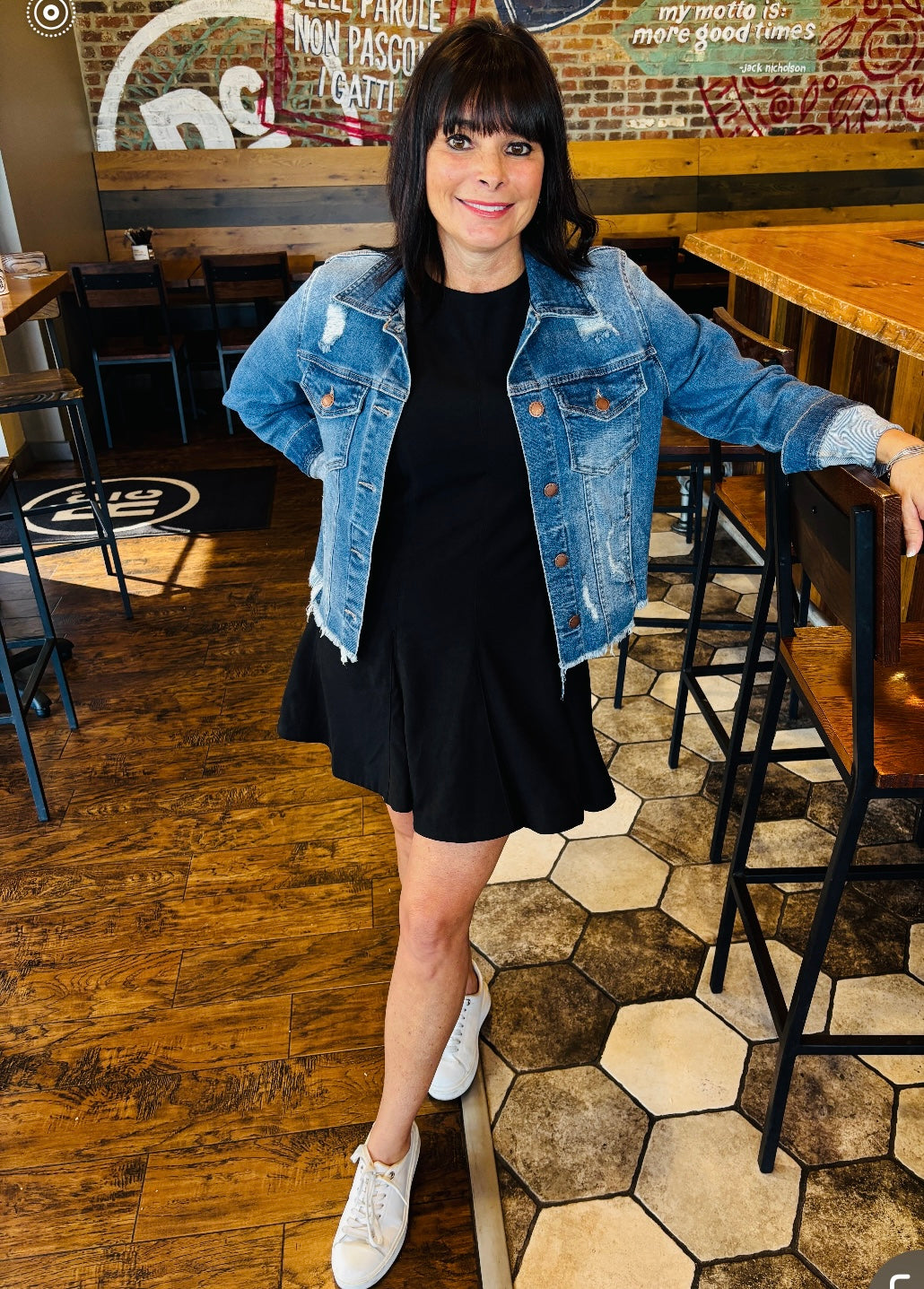 Distressed Denim Jacket - Jolie Femme Boutique