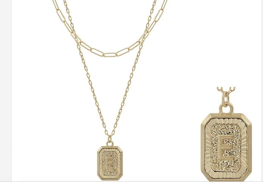 Gold Chain Layered Initial Necklace - Jolie Femme Boutique