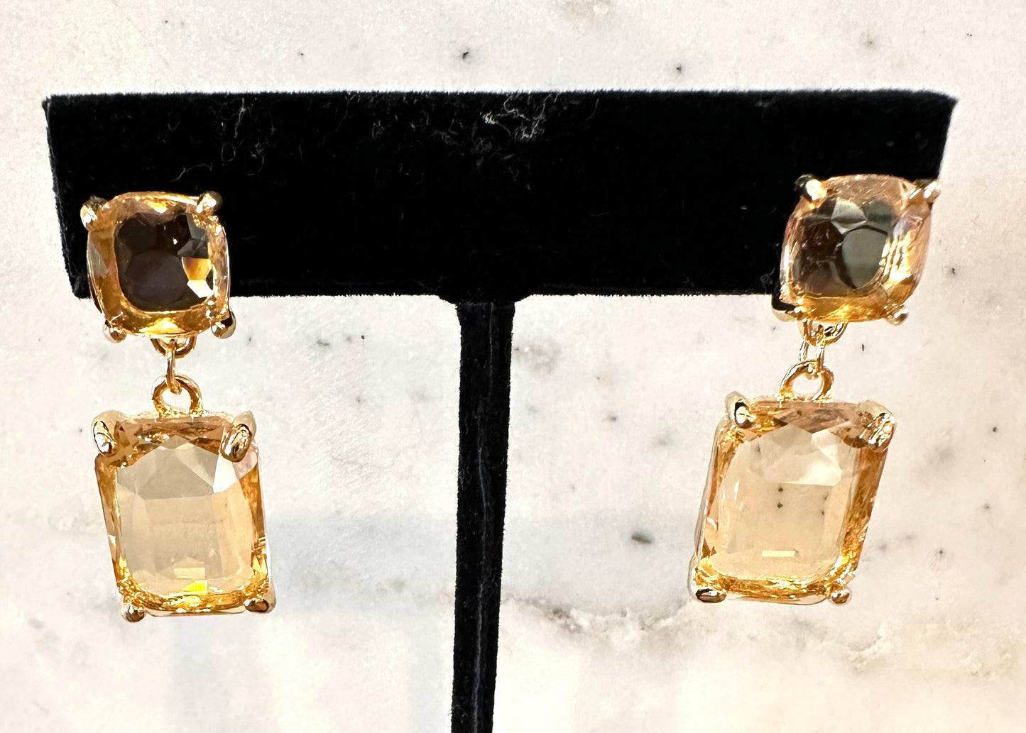 Gold Crystal Stone Earring - Jolie Femme Boutique