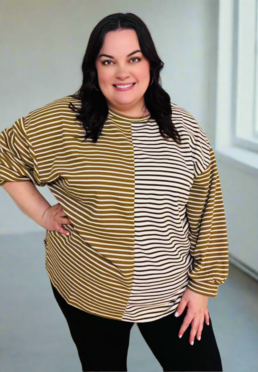 Plus Size Color Block Top - Jolie Femme Boutique