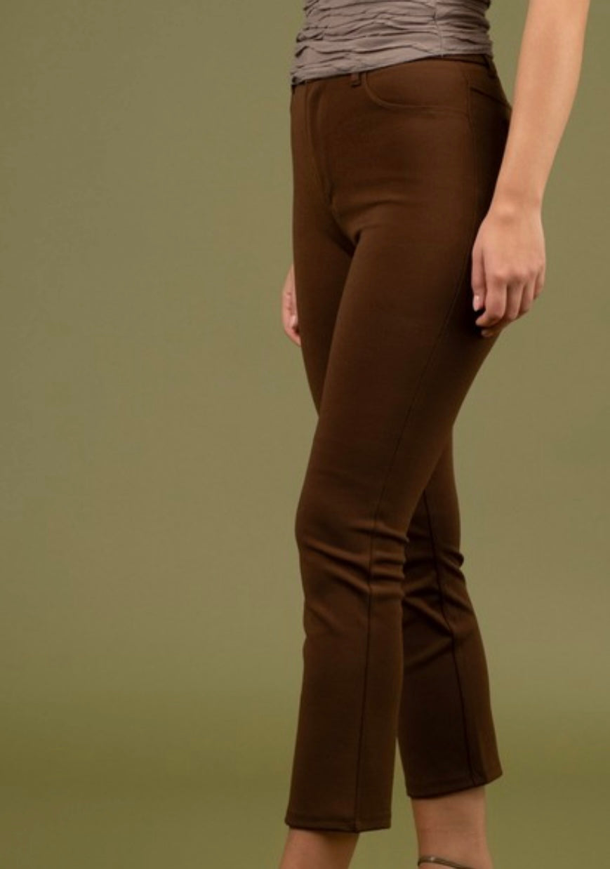 Hi Waisted Straight Leg Crop Pant - Jolie Femme Boutique