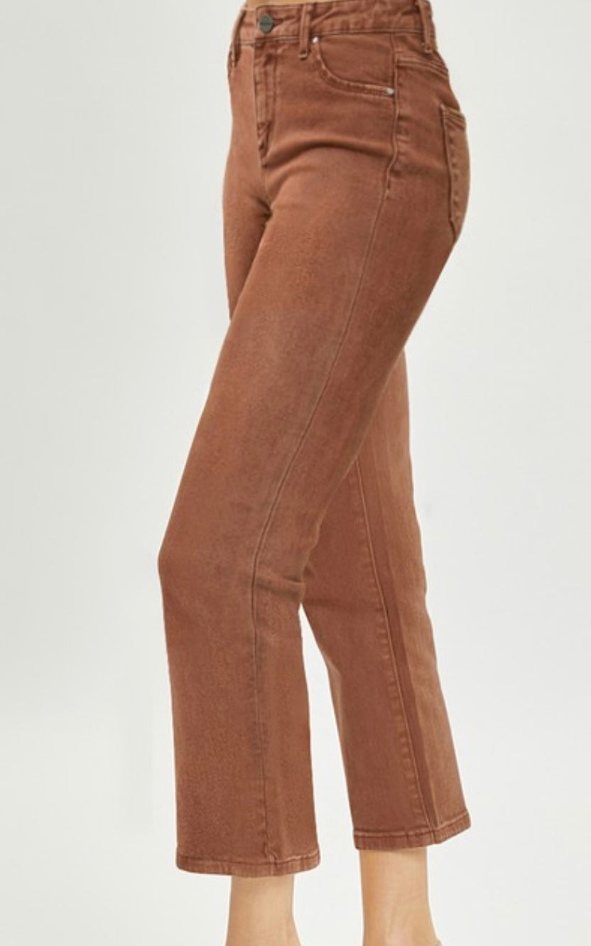 Mid-Rise Crop Straight Jean Espresso