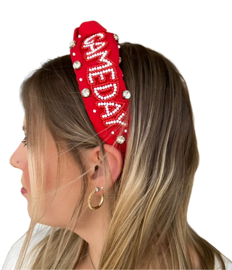 Gameday Red Headband - Jolie Femme Boutique