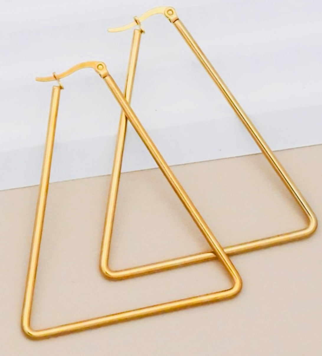 Gold Triangle Design Earring - Jolie Femme Boutique