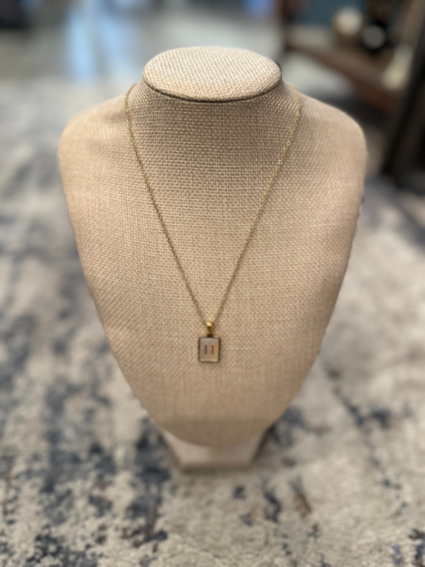 Mother Of Pearl Initial Necklace - Jolie Femme Boutique