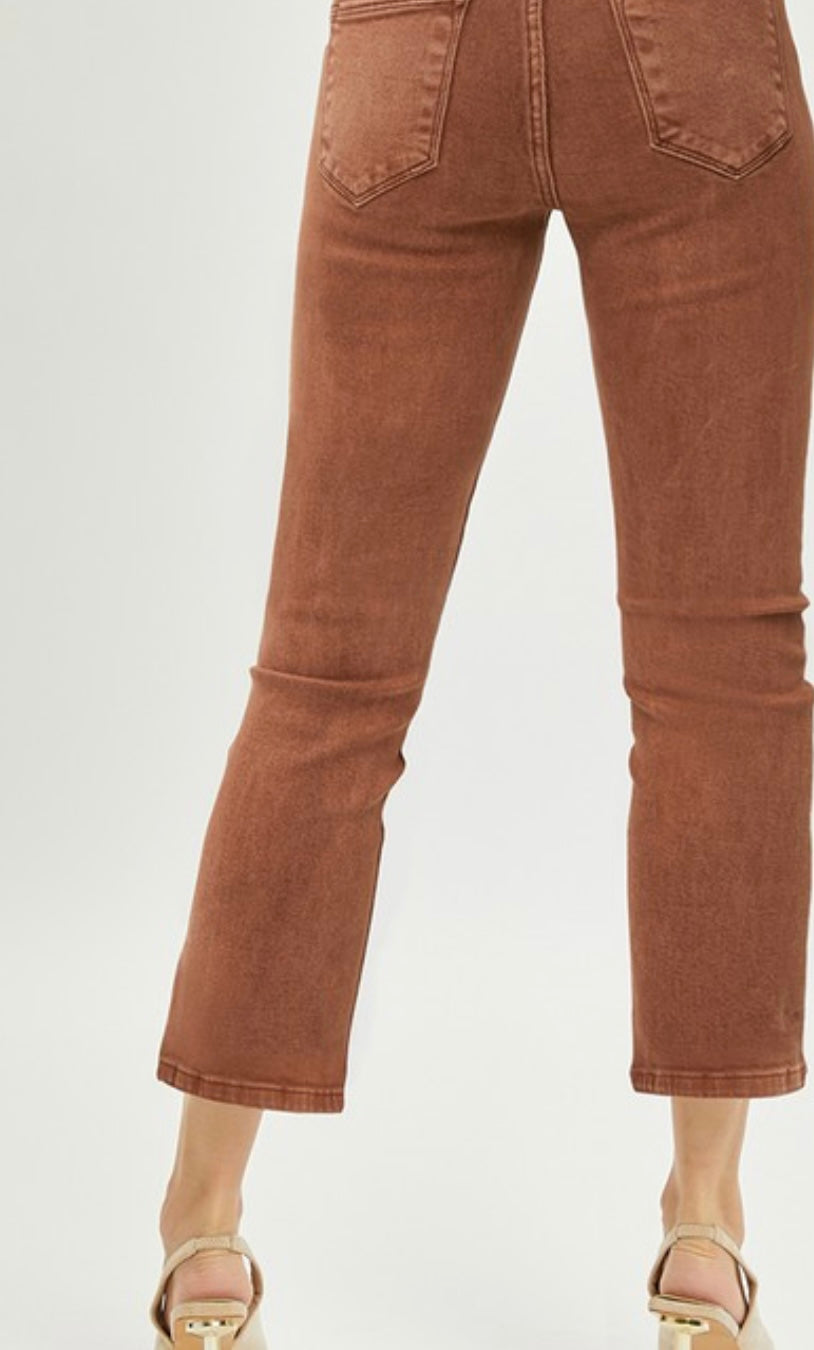 Mid-Rise Crop Straight Jean Espresso
