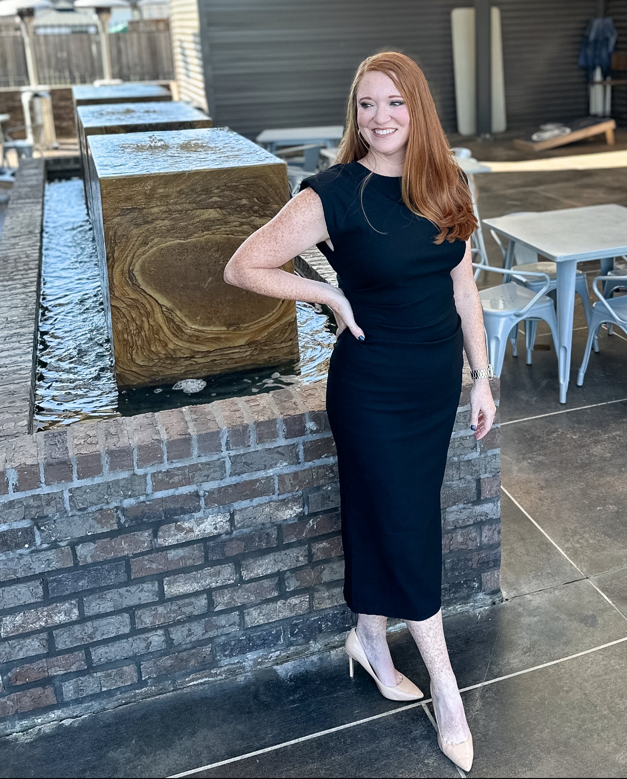 Round Neck Sleeveless Midi Dress - Jolie Femme Boutique