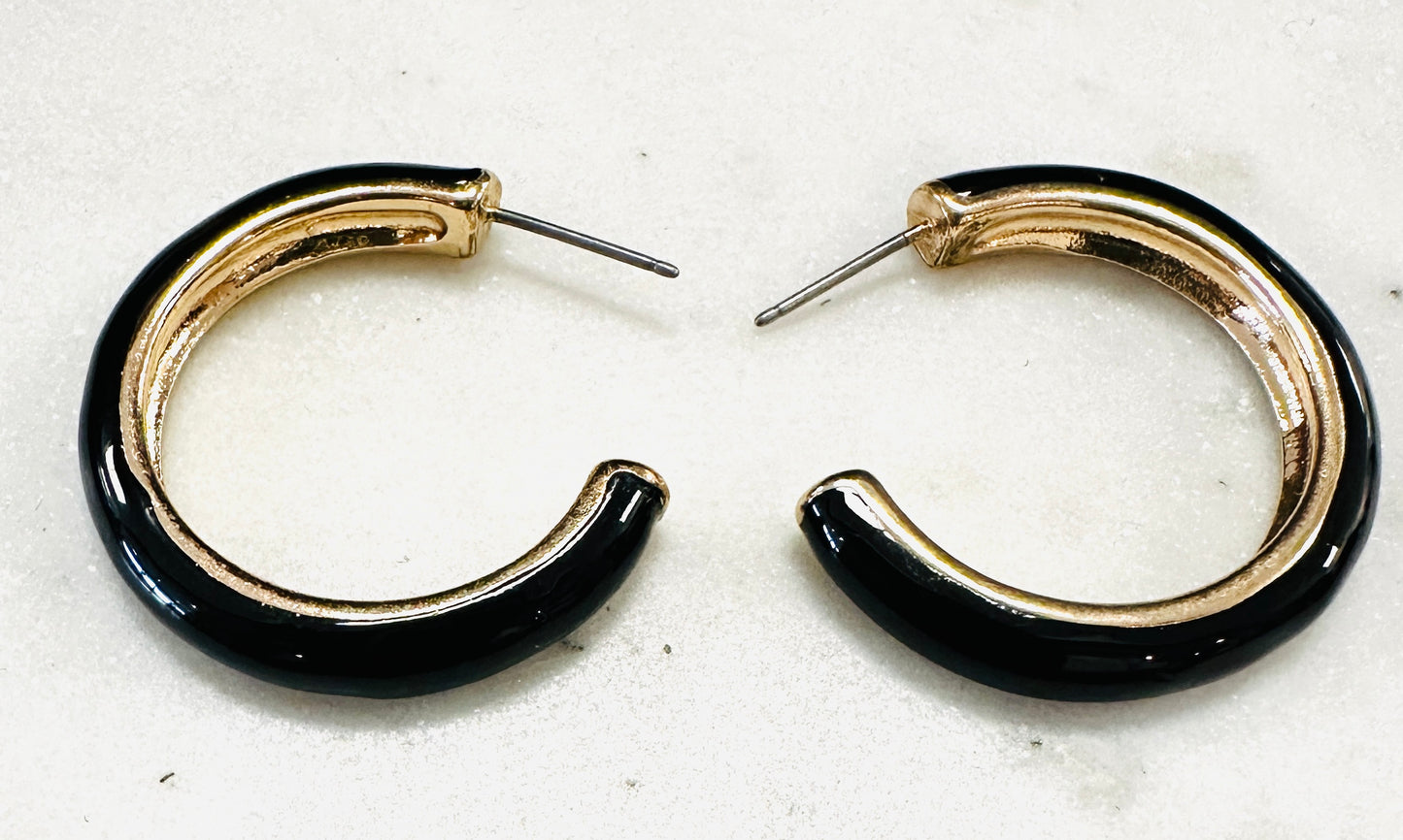 Black Small Hoop Earring - Jolie Femme Boutique