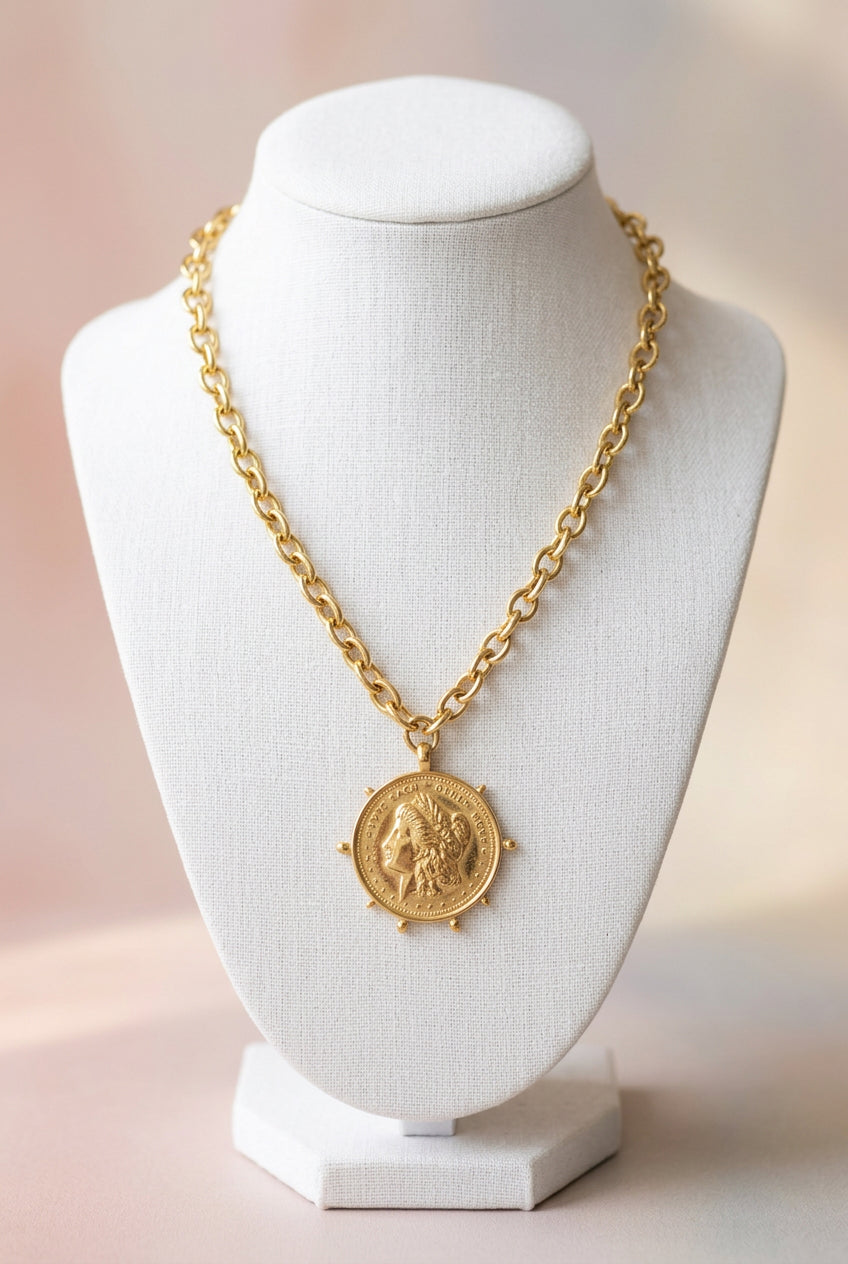 Chunky Gold Coin Necklace
