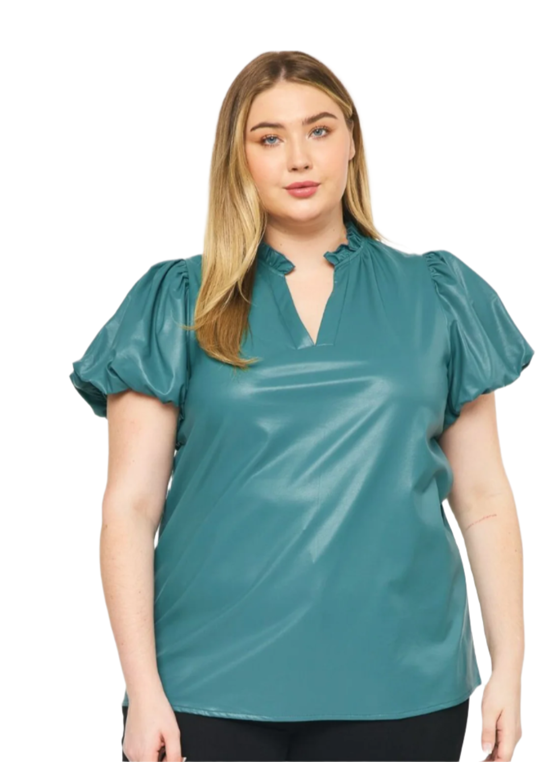 Plus size faux leather top best sale