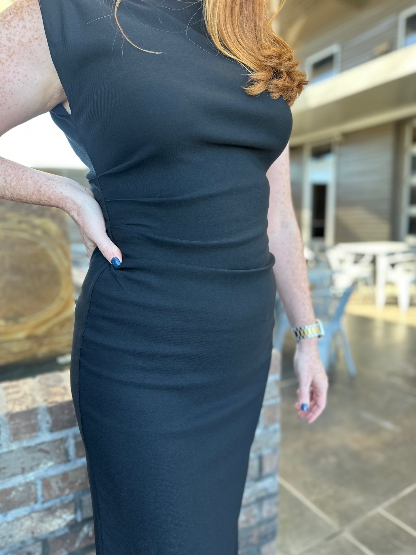 Round Neck Sleeveless Midi Dress - Jolie Femme Boutique