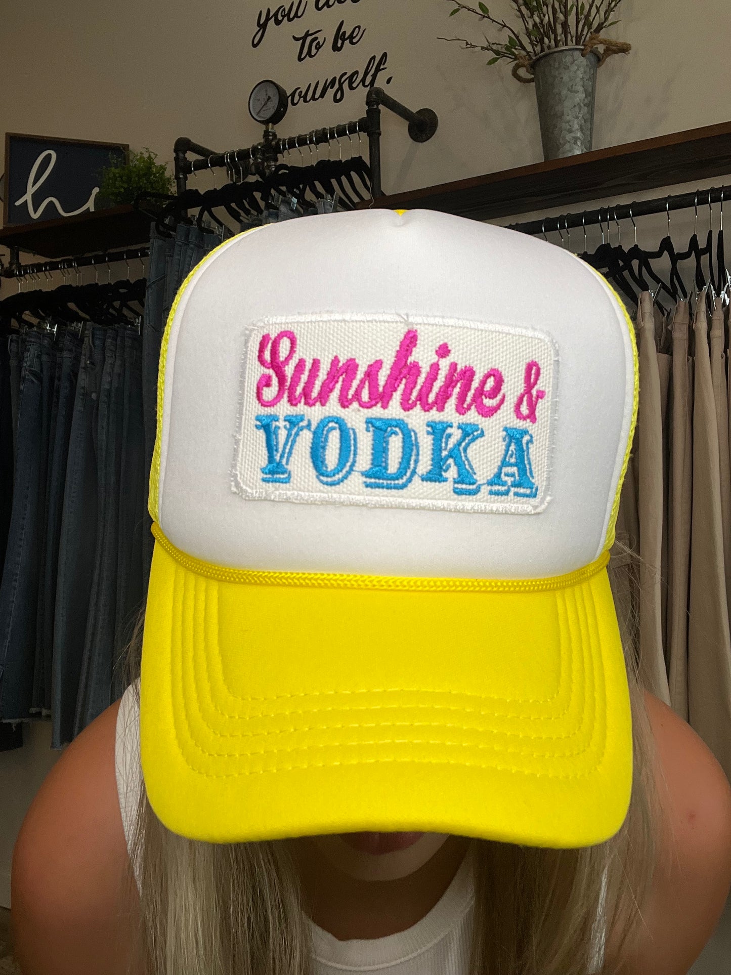 Sunshine & Vodka Trucker Hat - Jolie Femme Boutique