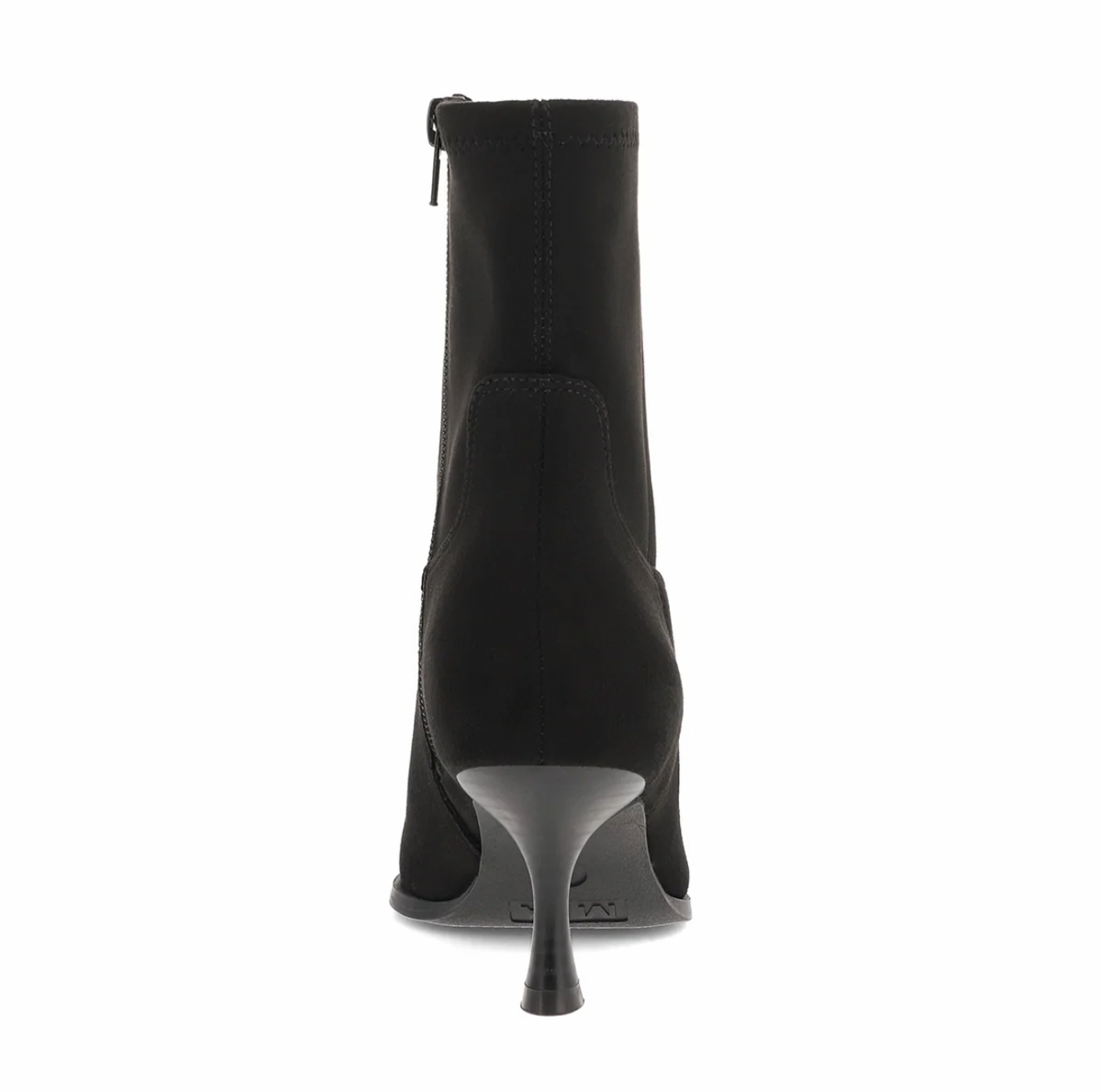 MIA Aletta black suede bootie with ankle-height design and side zipper detail