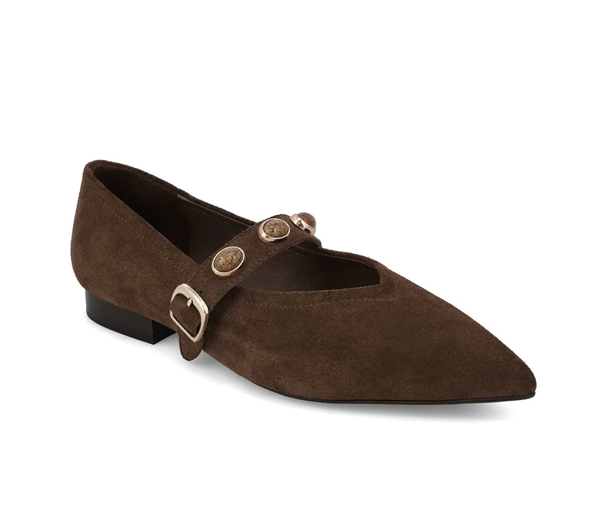 MIA Mia Abrina suede flat in a classic low-profile design