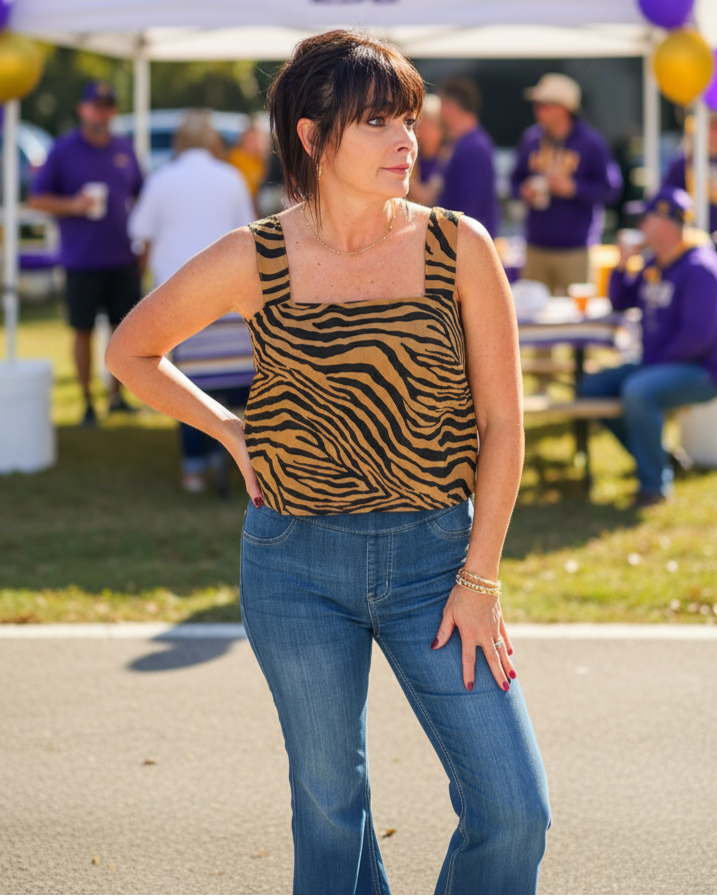 Tiger Print Crop Top - Jolie Femme Boutique