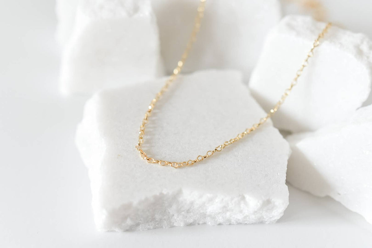 Bella Rey Jewelry mini heart dainty necklace with delicate heart pendant chain