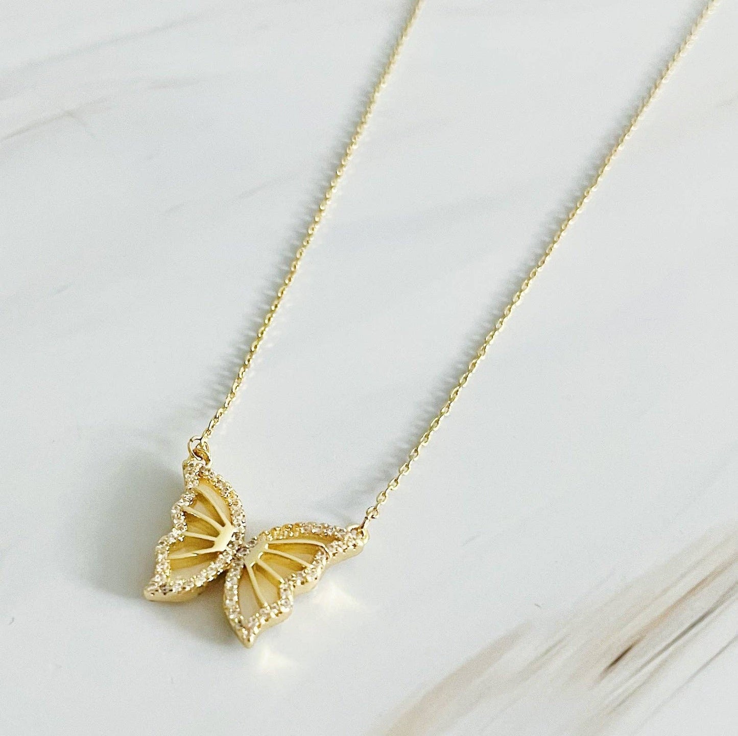 Vintage Glam Reversible Butterfly Necklace - Jolie Femme Boutique