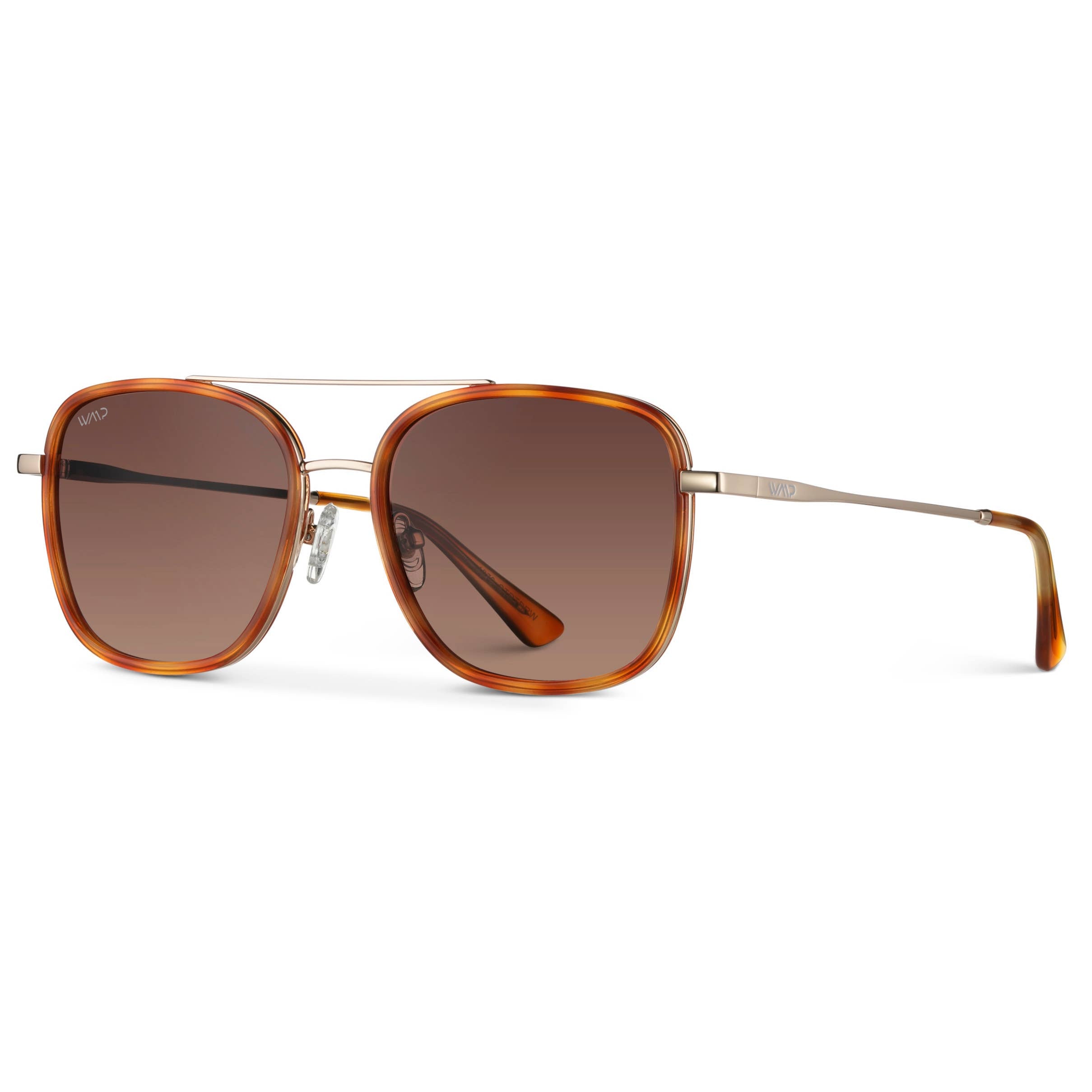 WMP Eyewear - Gia - Women's Square Frame Sunglasses - Sunset Tortoise / Gradient Brown Lens - Jolie Femme Boutique