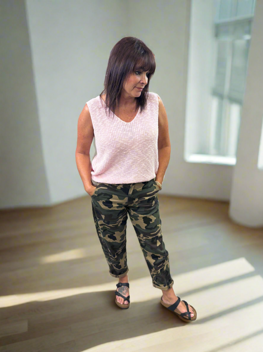 Camo Barrel Pant - Jolie Femme Boutique