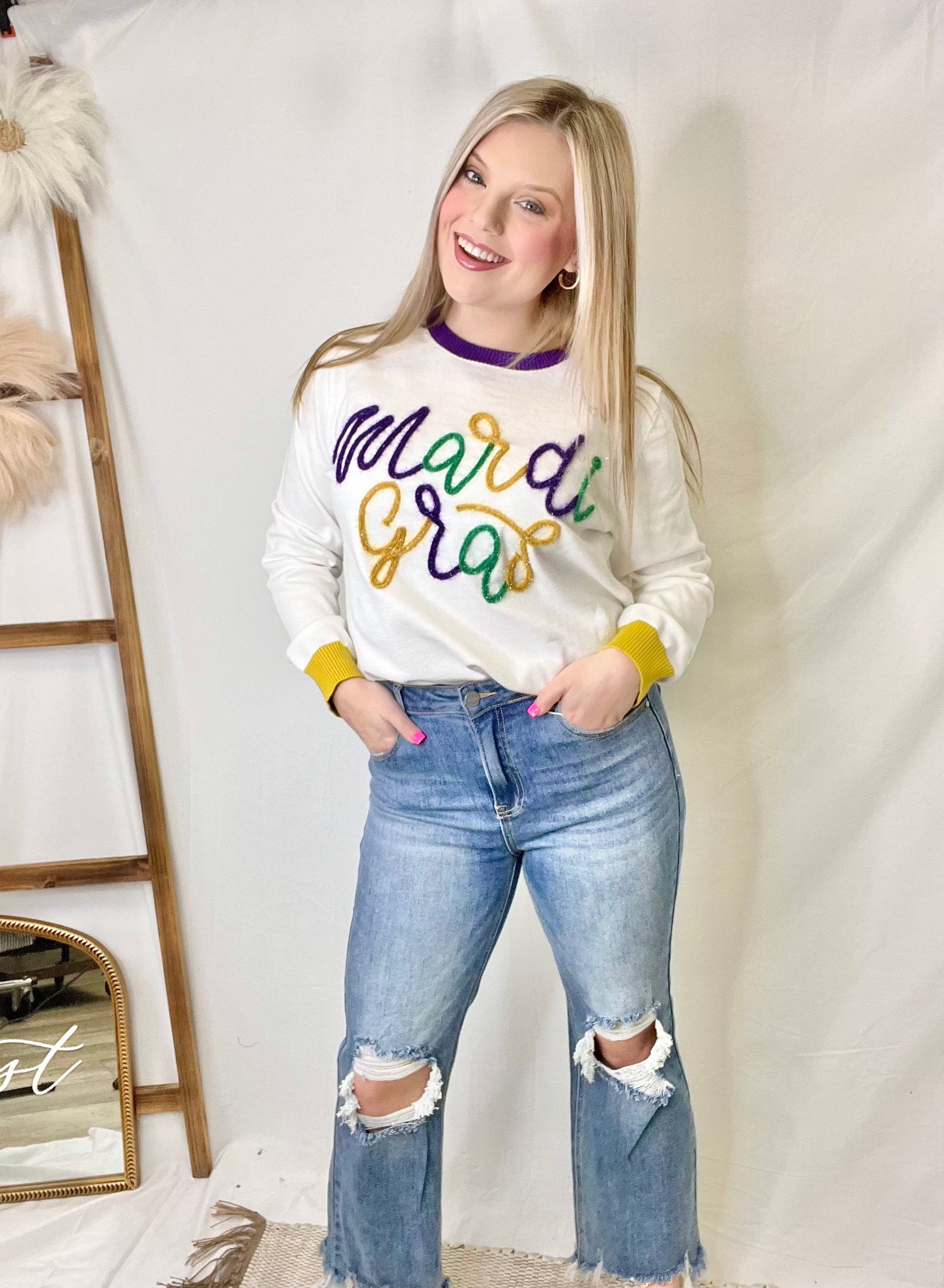 MARDI GRAS LONG SLEEVE - Jolie Femme Boutique