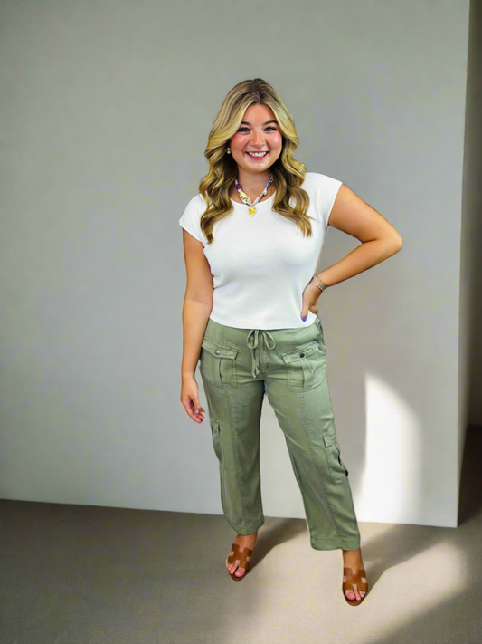 Sage Hi Rise Tencel Cargo Pant - Jolie Femme Boutique
