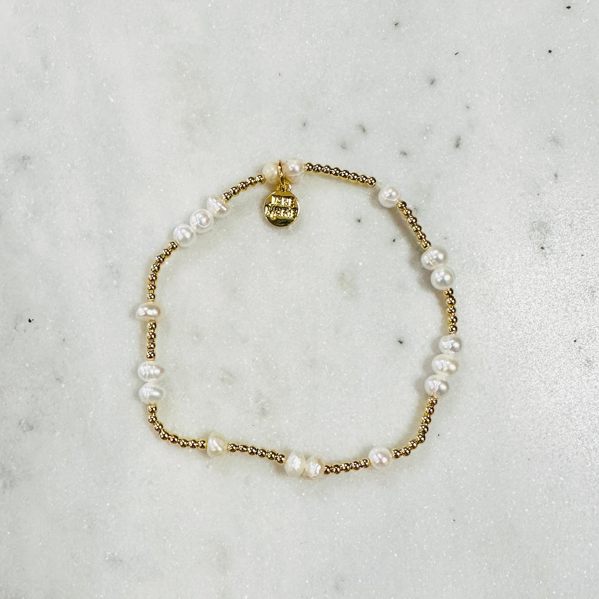 18K Gold Plated Pearl Bracelet - Jolie Femme Boutique