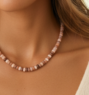 Dark Pink Multi Color Beaded Necklace