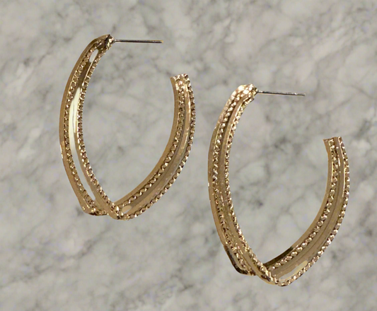 Double Textured Teardrop Earring