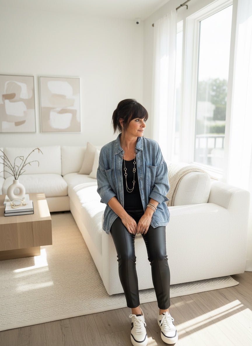 Washed Chambray Button Down Shirt