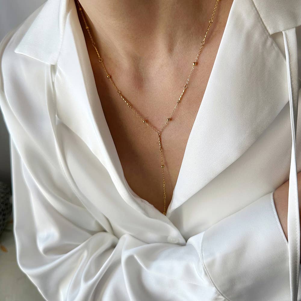 MKS America - Fashion Lasso Y-Shaped Tassel Necklace - Gold / M - Jolie Femme Boutique