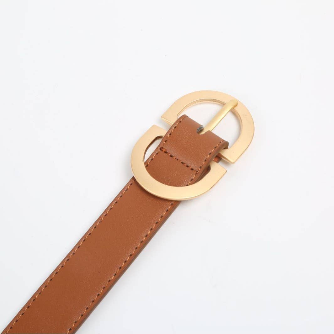 Camel Gold Buckle Belt