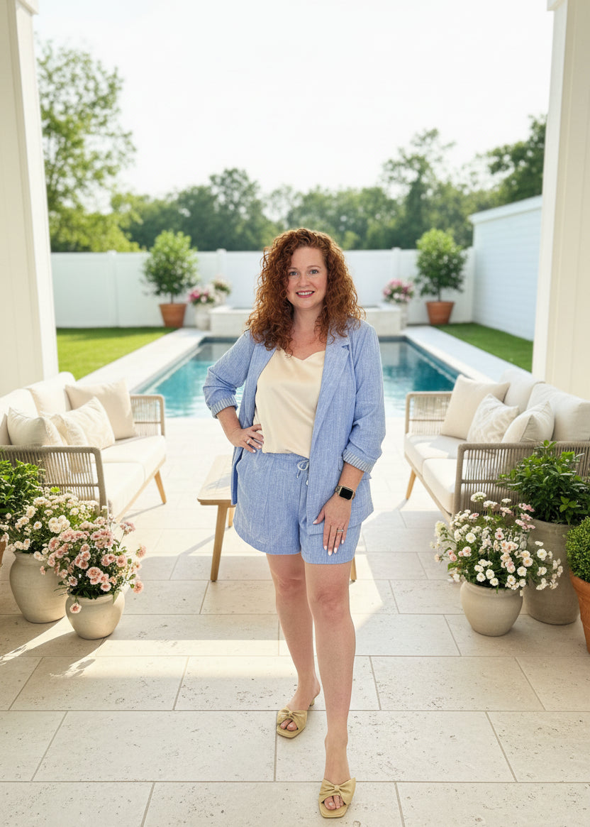 Light Chambray Pull On Short - Jolie Femme Boutique