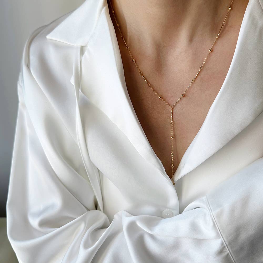 MKS America - Fashion Lasso Y-Shaped Tassel Necklace - Gold / M - Jolie Femme Boutique