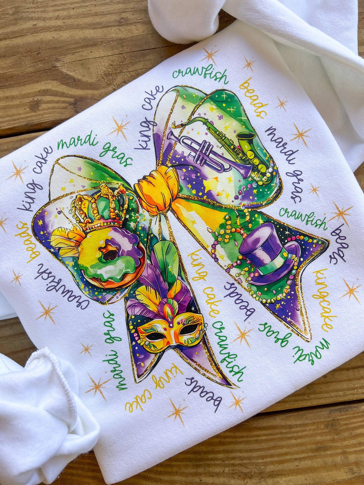 PREORDER- Mardi Gras Bow Graphic Tee
